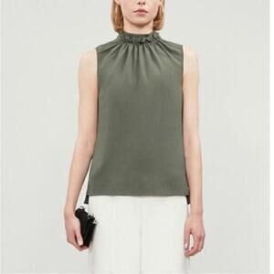 ▶️ Ted Baker ◀️ Green Audrye Ruffled Sleeveless Blouse size 3